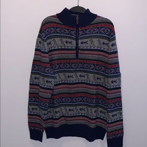 Men’s Vineyard Vines Fair Isle Zip Mock Sweater M